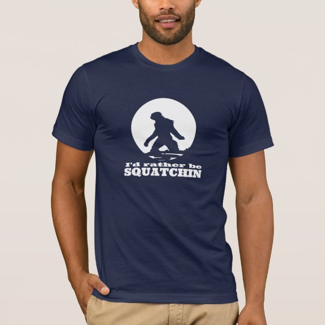 Lustiger "ich würde eher Squatchin" schwarzer T - T-Shirt (Vorderseite)