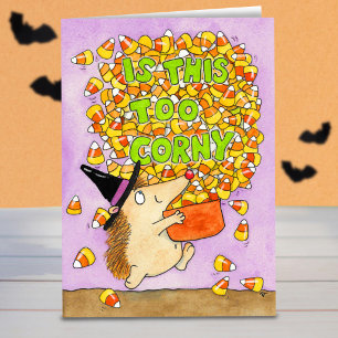 Lustiger Igel Hexen Cartoon Halloween  Karte