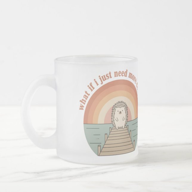 Lustiger Igel-Kaffee-Morgen-Slogan-Becher Mattglastasse (Links)