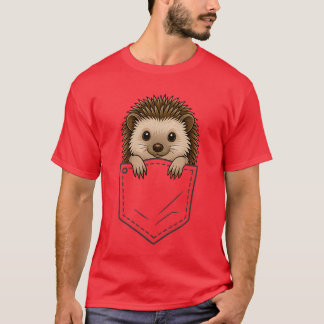 Lustiger Igel schaut in Tasche Tierliebhaber Männe T-Shirt