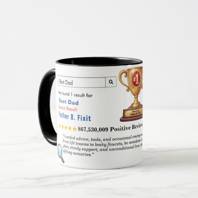 Lustiger individueller bester Papa Tasse (Vorderseite Links)