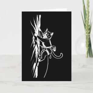 Lustiger Indoor-Abenteuer-Humor für Katzenliebhabe Karte