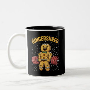 Lustiger Ingwer-Mann im Fitnessstudio Bodybuilding Zweifarbige Tasse