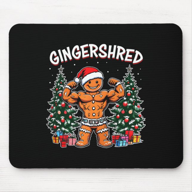 Lustiger Ingwer-Zuckerbäckermann-Gym-Körperaufbau Mousepad (Vorne)