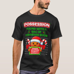 Lustiger Ingwerbrot-Häftling-Weihnachten passende T-Shirt