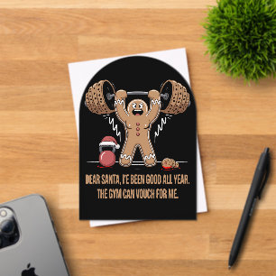 Lustiger Ingwerbrot-Mann Weihnachts-Gym-Workout Acryleinladungen