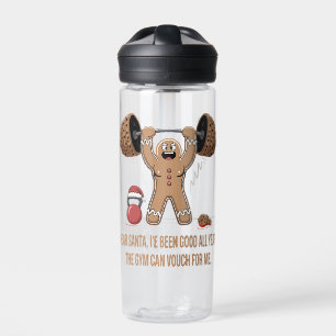 Lustiger Ingwerbrot-Mann Weihnachts-Gym-Workout Trinkflasche
