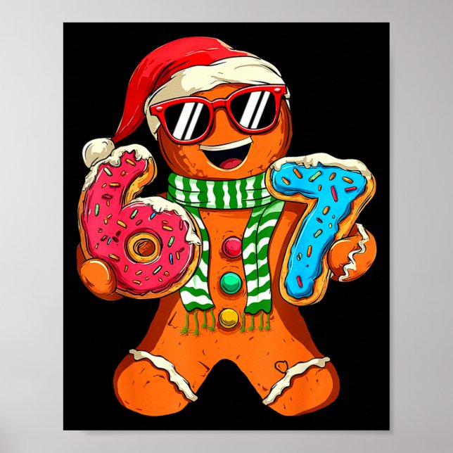 Lustiger Ingwerbrot Sechs Sieben 67 Meme Eiscreme  Poster (Vorne)