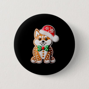 Lustiger Ingwerbrot-Sibirischer-Husky-Hund-Weihnac Button