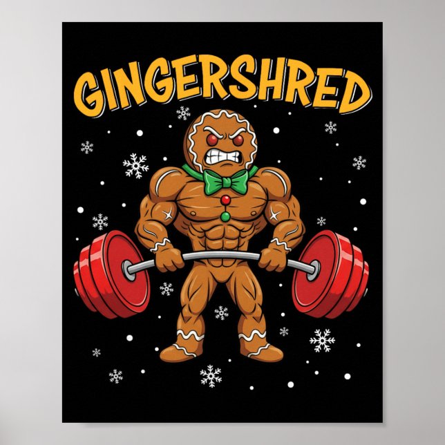Lustiger Ingwerbrotmann-Gym-Körperaufbau Gingershr Poster (Vorne)