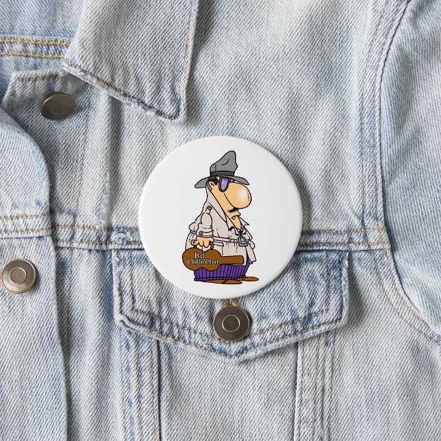 Lustiger Inkassomann-Charakter Button (Von Creator hochgeladen)