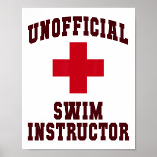 Lustiger inoffizieller Schwimmlehrer Pool Camp Sch Poster