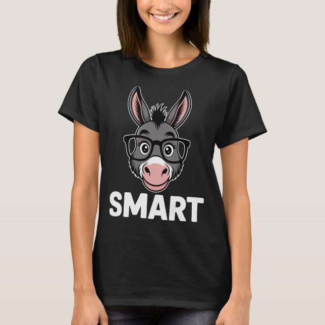 Lustiger intelligenter Esel T-Shirt (Vorderseite)