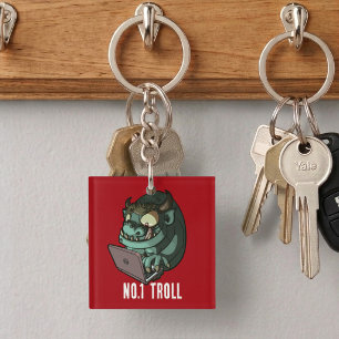 Lustiger Internet-Troll Nummer 1 Troll-Laptop Cart Schlüsselanhänger