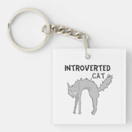 Lustiger introvertierter Katzenanhänger | Geschenk Schlüsselanhänger