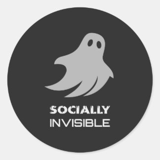 Lustiger introvertierter spooky Geist Runder Aufkleber