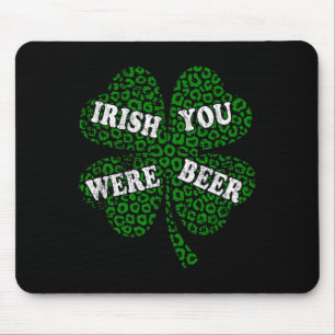 Lustiger irischer Bierkleeblatt Gepard St.Patricks Mousepad