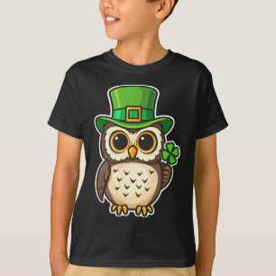 Lustiger irischer Eule St. Patrick Tag Glücksbring T-Shirt