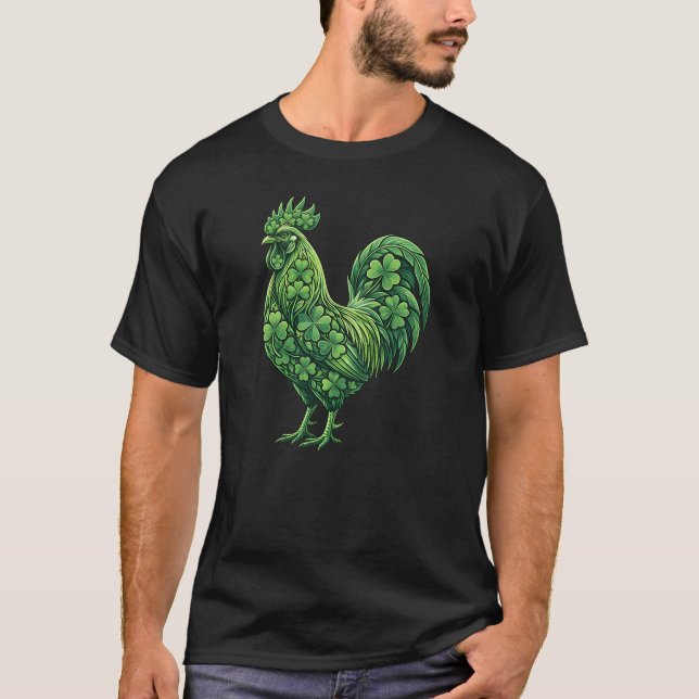 Lustiger irischer Hühnerhahn St. Patrick’s  T-Shirt (Vorderseite)