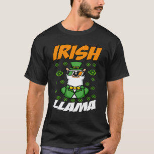 Lustiger irischer Lama Alpaka Gesicht Cute St. Pat T-Shirt