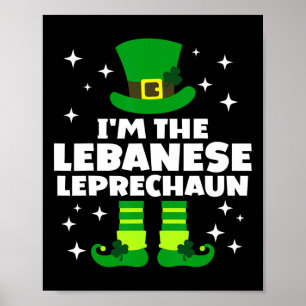 Lustiger irischer Lebynese Kobold St Patricks Day  Poster