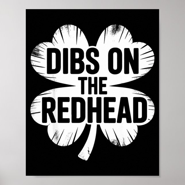 Lustiger irischer St. Patricks Day Shamrock dibs a Poster (Vorne)
