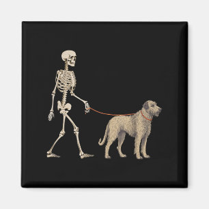 Lustiger irischer Wolfshund-Skelett-Hund läuft Magnet