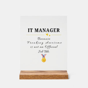 Lustiger IT-Manager-Dank Acrylschild