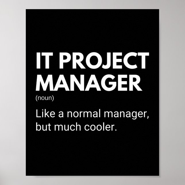 Lustiger IT-Projektmanager-Spruch für Manager Poster (Vorne)