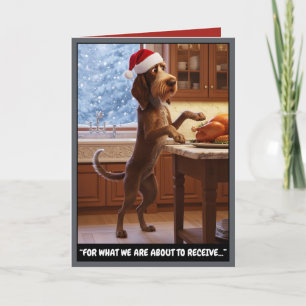 Lustiger italienischer Spinone Weihnachten Karte
