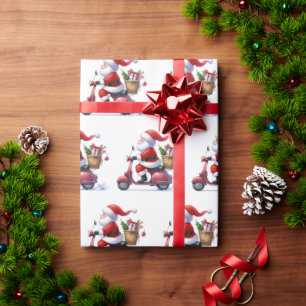 Lustiger italienischer Weihnachtsmann Vespa Babbo Geschenkpapier