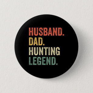Lustiger Jäger Ehemann Papa Jagende Legende Vintag Button