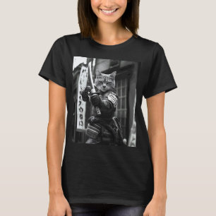 Lustiger japanischer Samurai-Katzen-Meme-Märtyrer- T-Shirt