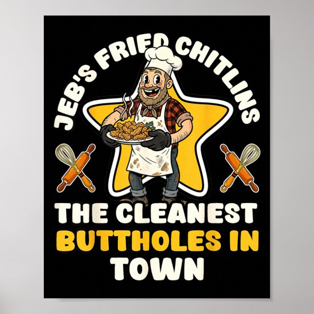 Lustiger Jebs frittierter Chitlins-Koch unangemess Poster (Vorne)