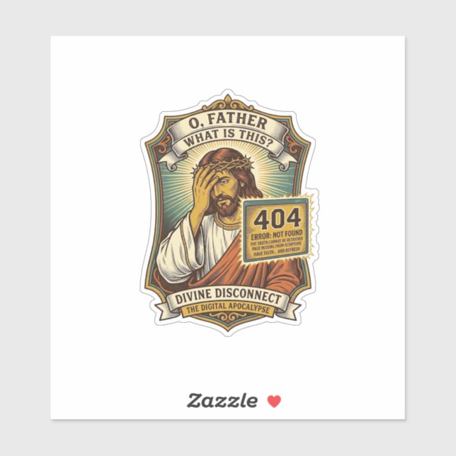 Lustiger Jesus 404 Error Web Entwickler Programmie Aufkleber (Blatt)