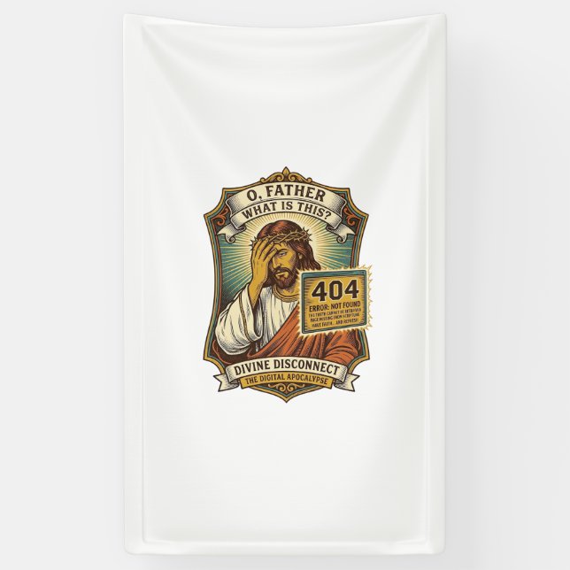 Lustiger Jesus 404 Error Web Entwickler Programmie Banner (Vertikal)