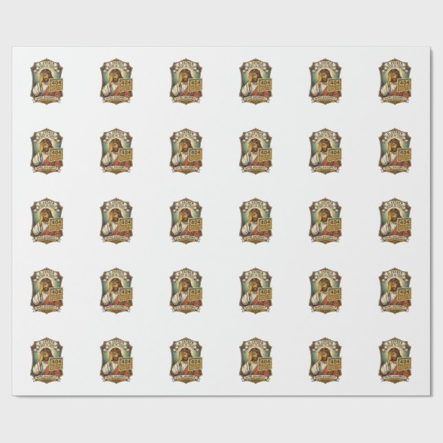 Lustiger Jesus 404 Error Web Entwickler Programmie Geschenkpapier (Flach)