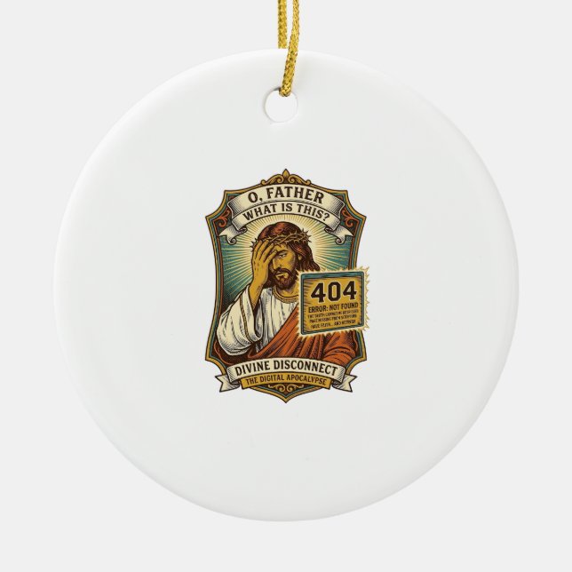 Lustiger Jesus 404 Error Web Entwickler Programmie Keramik Ornament (Vorne)