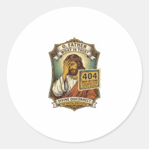 Lustiger Jesus 404 Error Web Entwickler Programmie Runder Aufkleber
