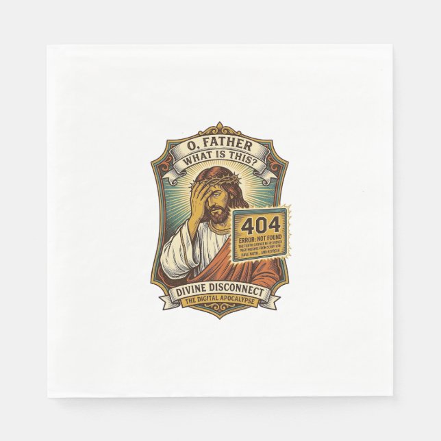 Lustiger Jesus 404 Error Web Entwickler Programmie Serviette (Vorderseite)