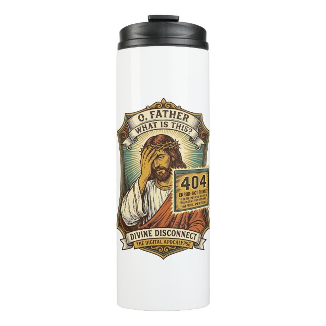 Lustiger Jesus 404 Error Web Entwickler Programmie Thermosbecher (Vorderseite)