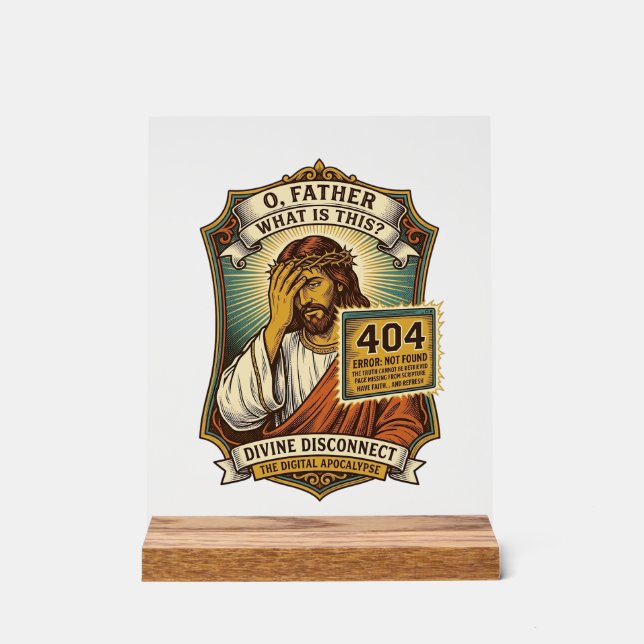 Lustiger Jesus 404 Fehler Web-Entwickler Programmi Acrylschild (Vorderseite)