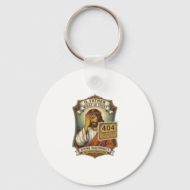 Lustiger Jesus 404 Fehler Web Entwickler Programmi Schlüsselanhänger (Vorderseite)