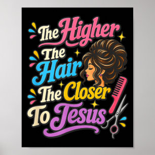 Lustiger Jesus-Anhänger Christlicher Friseur Haare Poster
