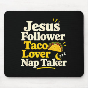 Lustiger Jesus-Anhänger Taco Nap Schlafliebhaber Mousepad