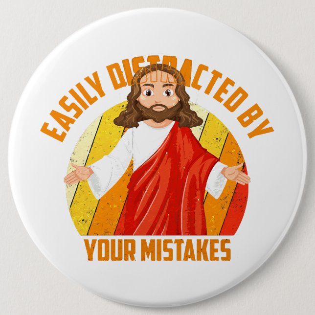 Lustiger Jesus Button (Vorderseite)