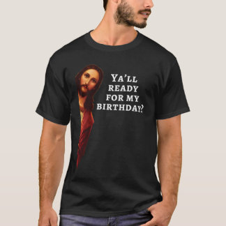 Lustiger Jesus Frohe Weihnachten zum Geburtstag Ge T-Shirt