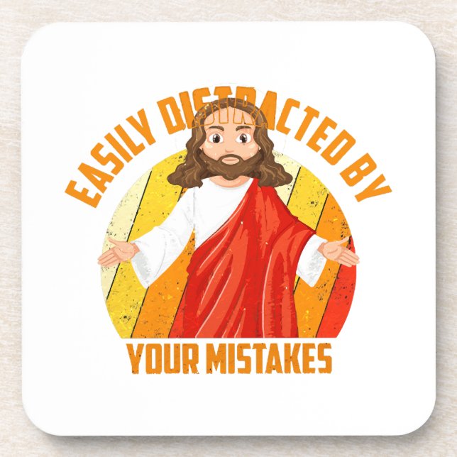 Lustiger Jesus Getränkeuntersetzer (Vorderseite)