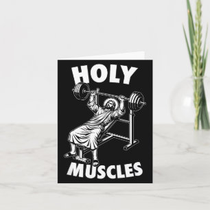 Lustiger Jesus heilige Muskeln Bankdrücken Fitness Karte