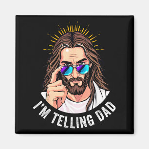 Lustiger Jesus ich erzähle es Papa Magnet